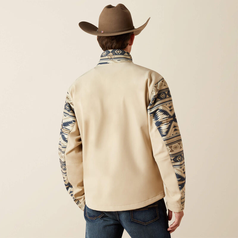 Ariat Mens Logo Softshell Jacket - White Pepper Southwest