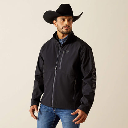 Ariat Mens  Logo Softshell Jacket - Phantom|Grey Southwest