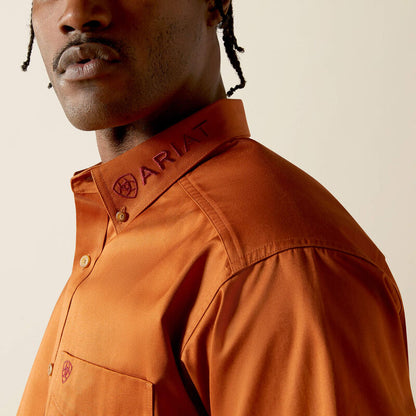 Ariat Mens Team Logo Twill Classic Fit Shirt - Adobe/Brick