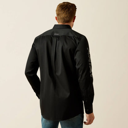 Ariat Mens Team Logo Twill Fitted Shirt - Black/Grey