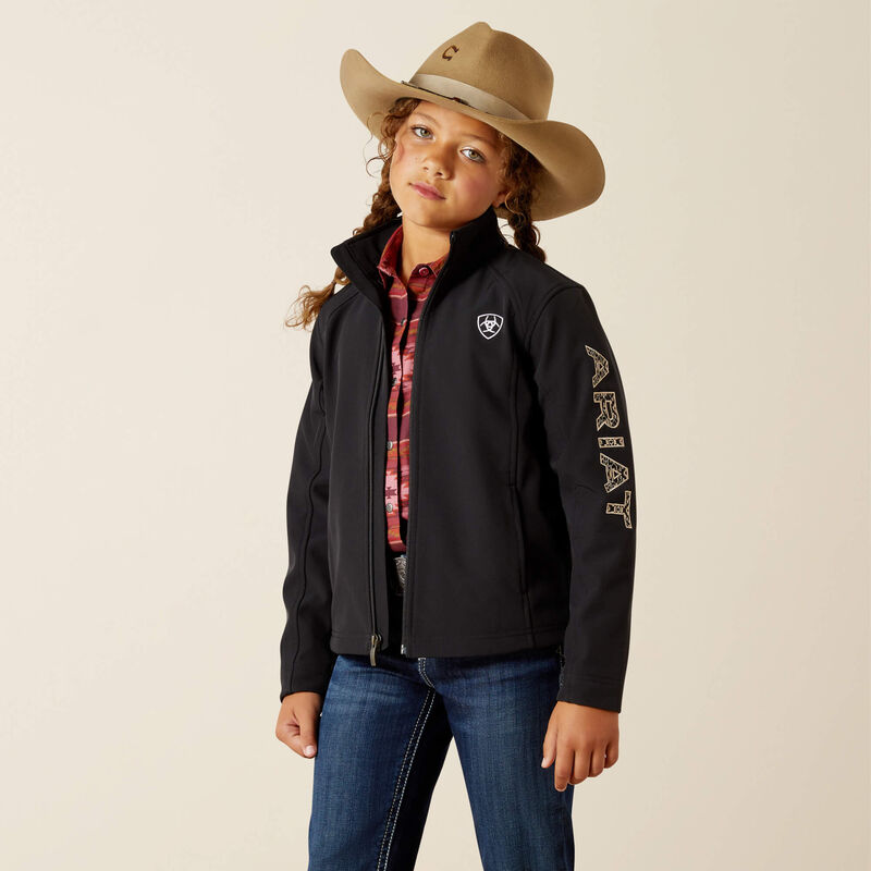 Ariat Girls  Ariat Logo Softshell Jacket - Black|Southwest Minimal Print