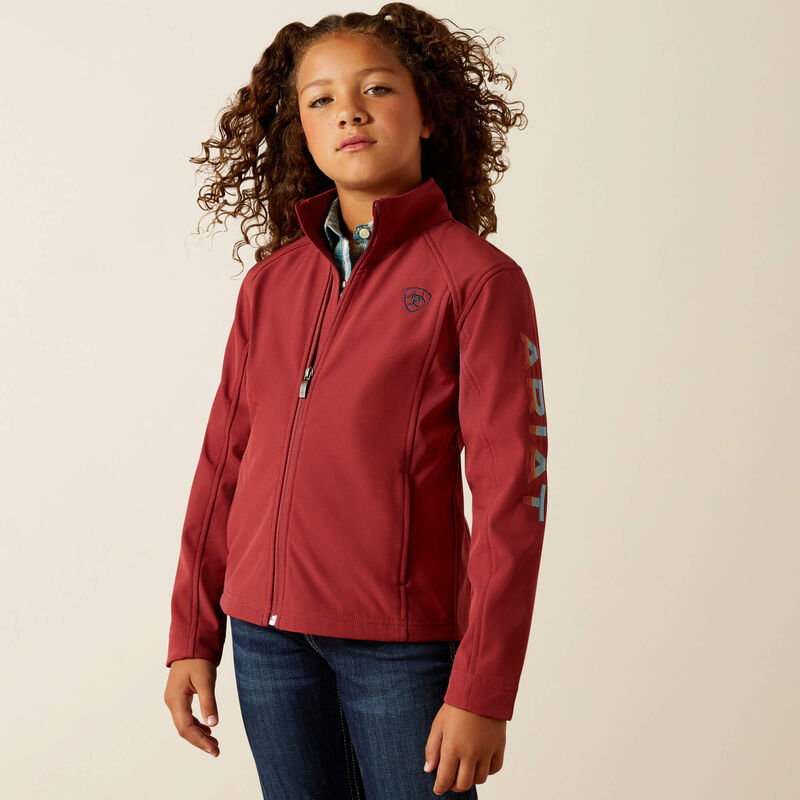 Ariat Girls  Ariat Logo Softshell Jacket - Burnt Russet