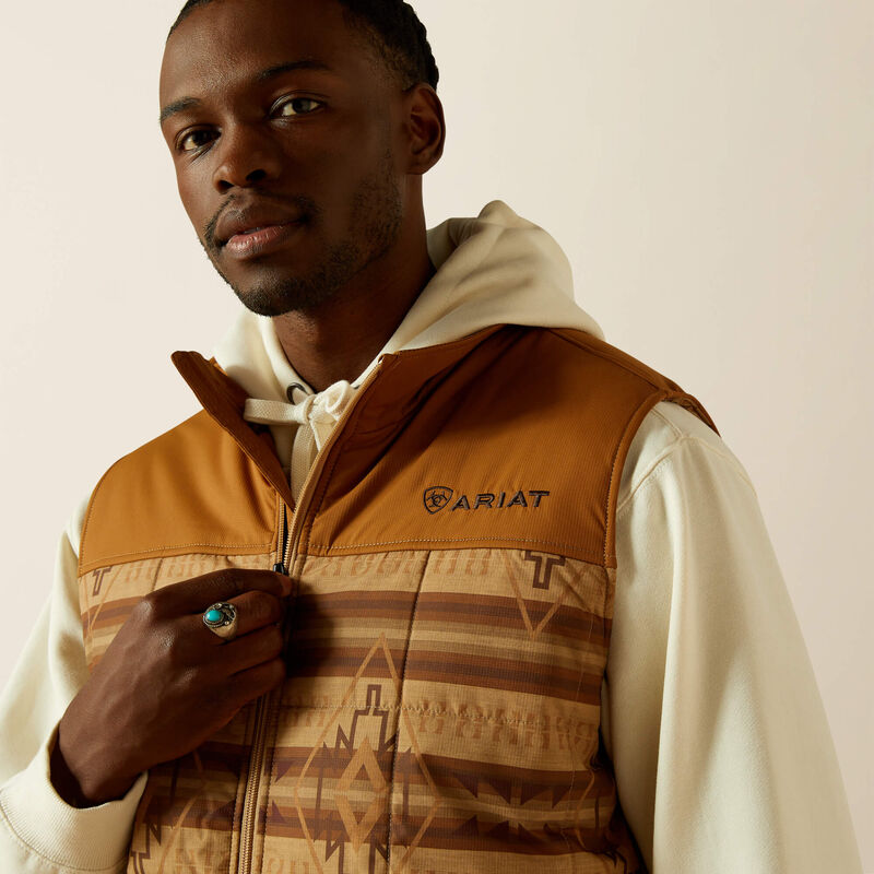Ariat Mens Crius Insulated Vest - Tonal Serape/ Almond Khaki