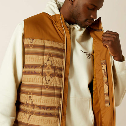 Ariat Mens Crius Insulated Vest - Tonal Serape/ Almond Khaki
