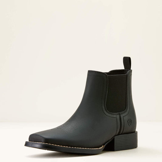 Ariat Kids Booker Chelsea Wide Square Toe Western Boot - Tricorn Black