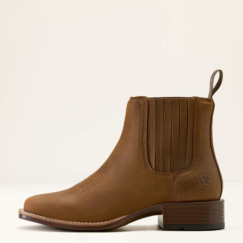 Ariat Womens Booker Chelsea Wide Square Toe - Distressed Brown