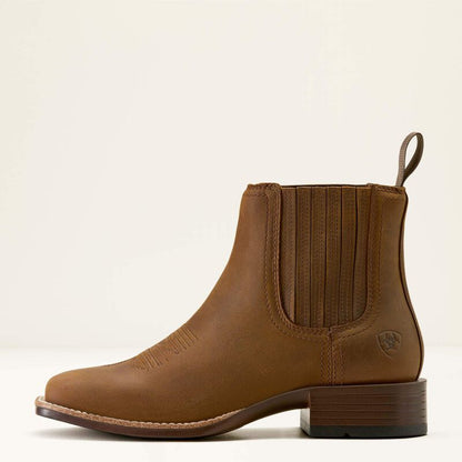 Ariat Womens Booker Chelsea Wide Square Toe - Distressed Brown