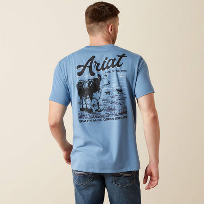 Ariat Mens Ariat Cattle Co. T-Shirt - Coronet Blue