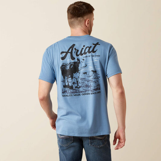 Ariat Mens Ariat Cattle Co. T-Shirt - Coronet Blue
