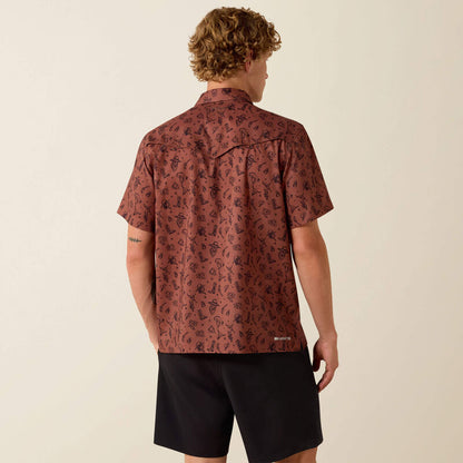 Ariat Mens Printed Venttek Western Yoke Classic Fit Snap Shirt - Soft Silt