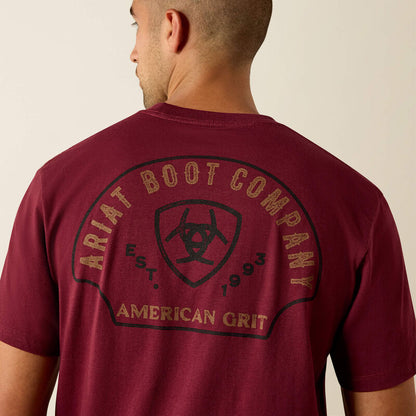 Ariat Mens  Ariat Shell Game Classic Fit T-Shirt - Marron Banner
