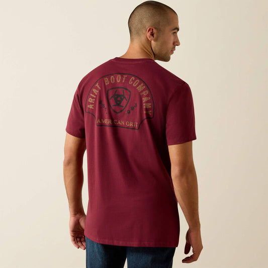 Ariat Mens  Ariat Shell Game Classic Fit T-Shirt - Marron Banner