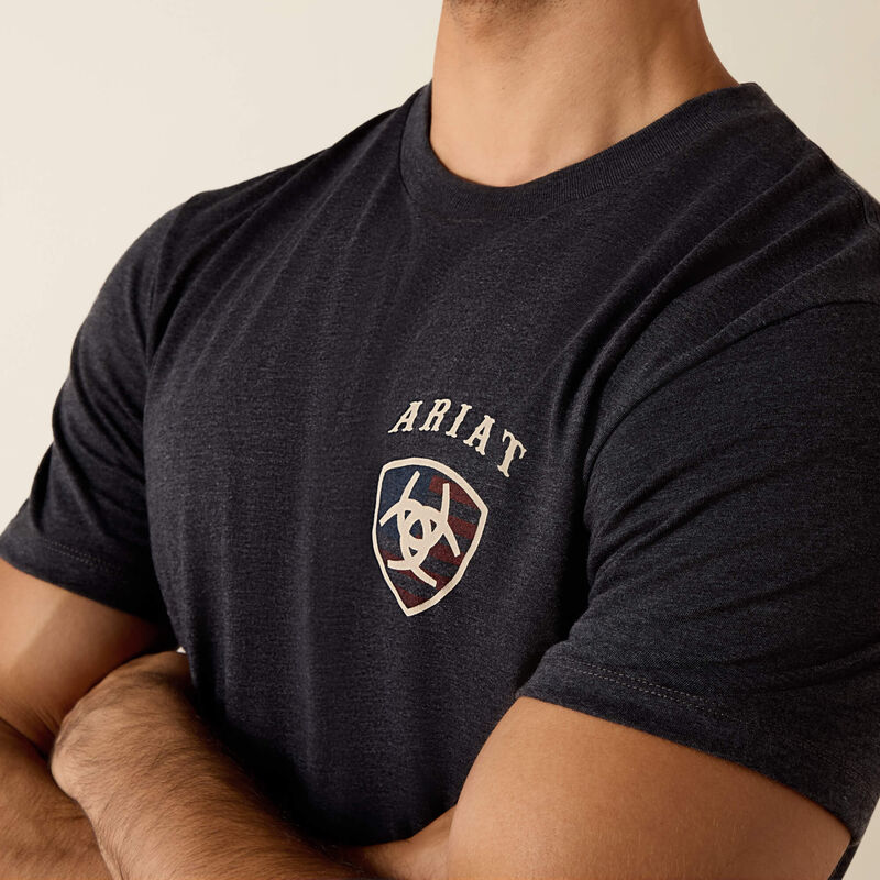 Ariat Mens American Bison T-Shirt - Charcoal Heather