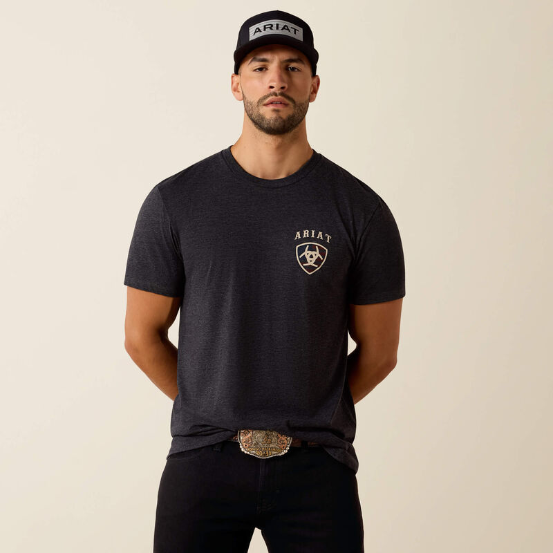 Ariat Mens American Bison T-Shirt - Charcoal Heather