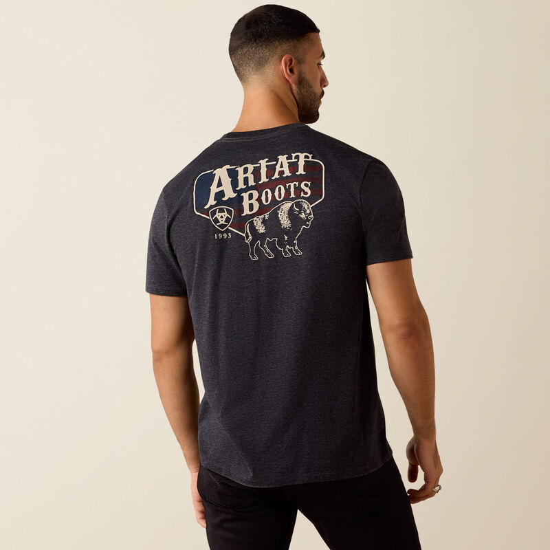 Ariat Mens American Bison T-Shirt - Charcoal Heather
