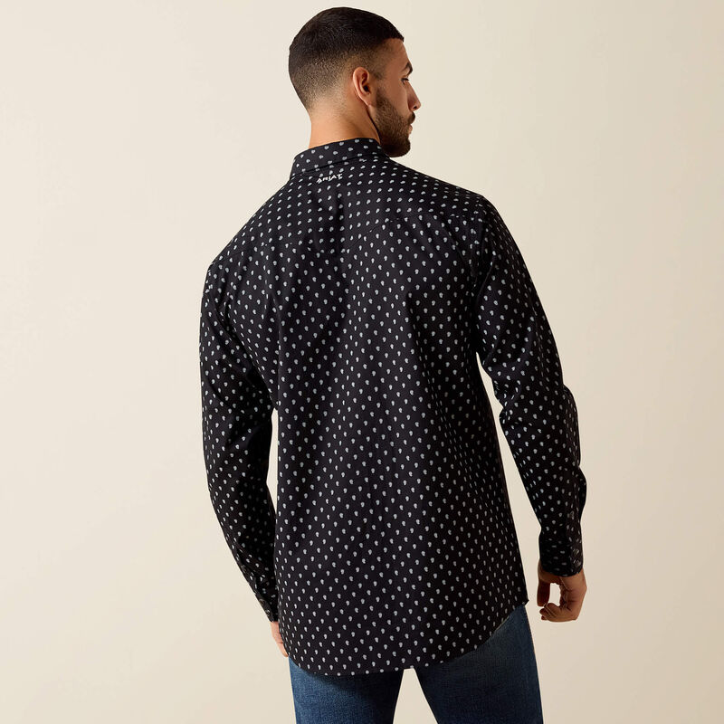 Ariat Mens  Truth Fitted Snap Shirt - Black Paisley Print