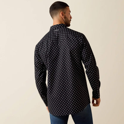 Ariat Mens  Truth Fitted Snap Shirt - Black Paisley Print
