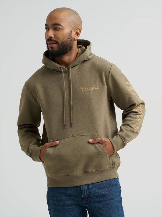 Wrangler Mens Wrangler® Rope Logo Hoodie - Burnt Olive