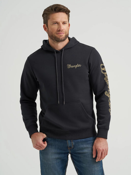 Wrangler Mens Wrangler® Rope Logo Hoodie - Jet Black
