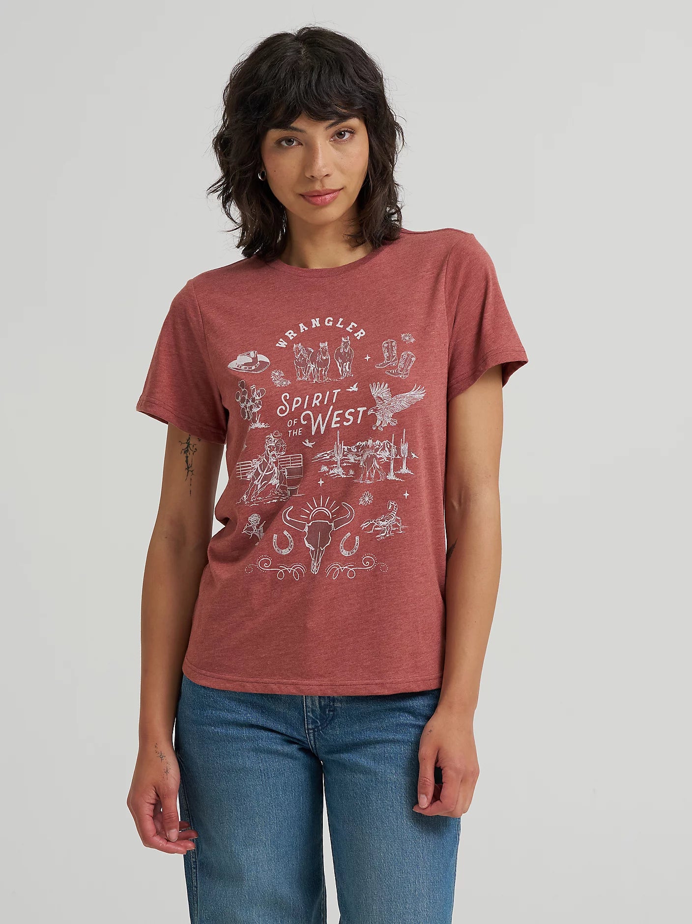 Wrangler Womens Spirit of the West Graphic Tee - Russet Brown