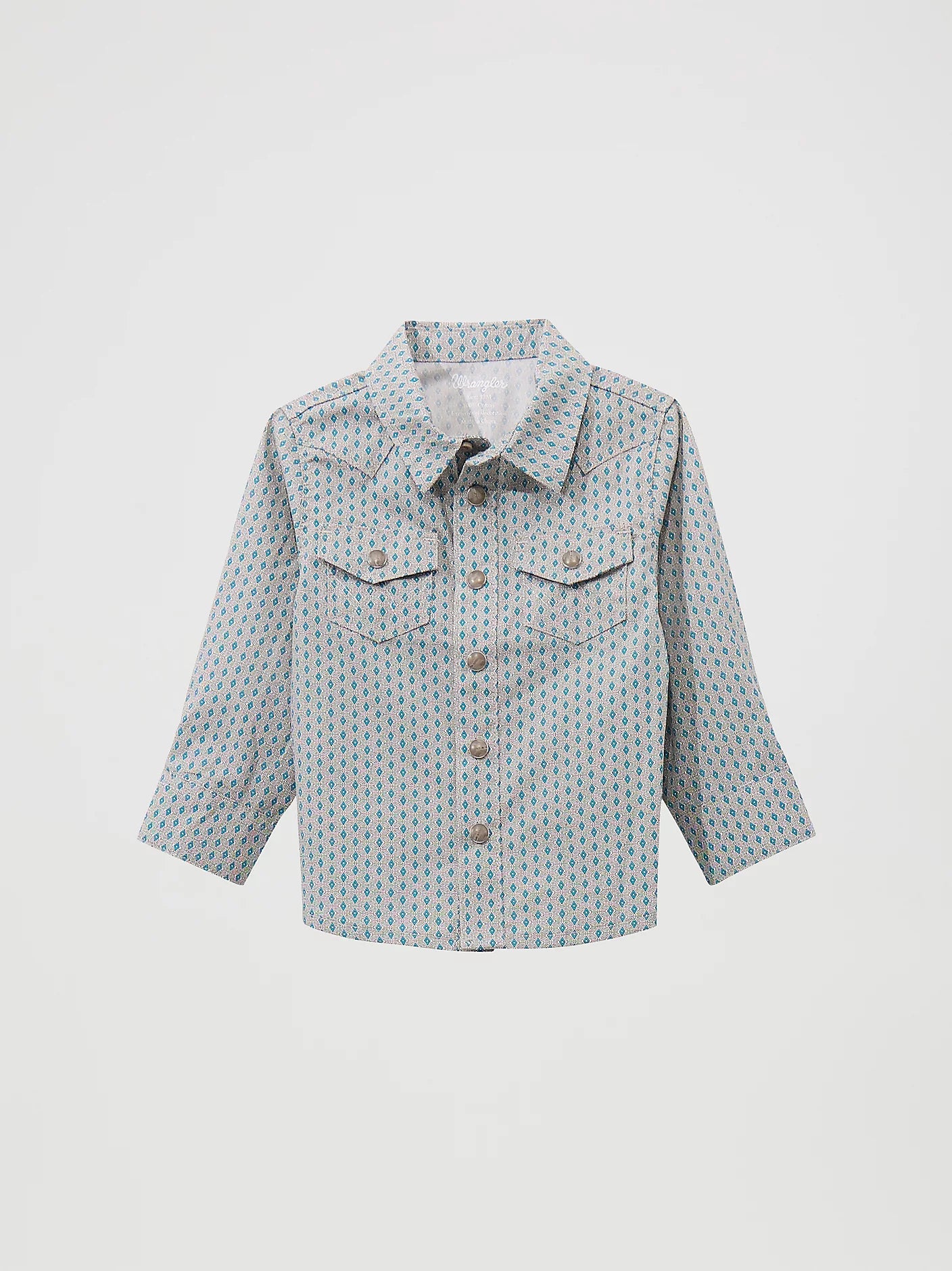 Wrangler Baby Boy Long Sleeve Print Shirt - Peacock