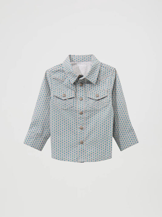 Wrangler Baby Boy Long Sleeve Print Shirt - Peacock