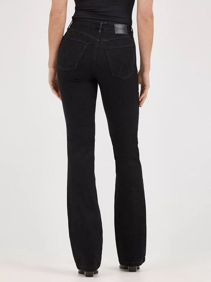 Wrangler Womens Bespoke High Rise Boot cut Jean - Leighton Black