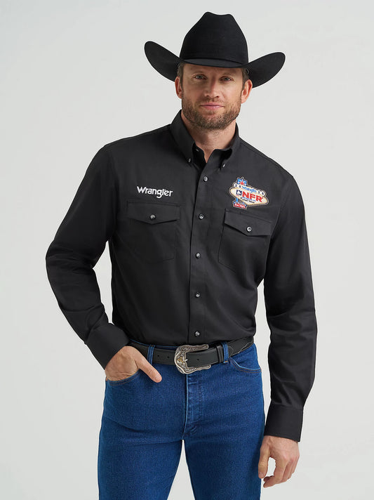 Wrangler Mens NFR 2025 Button Down Shirt - Black