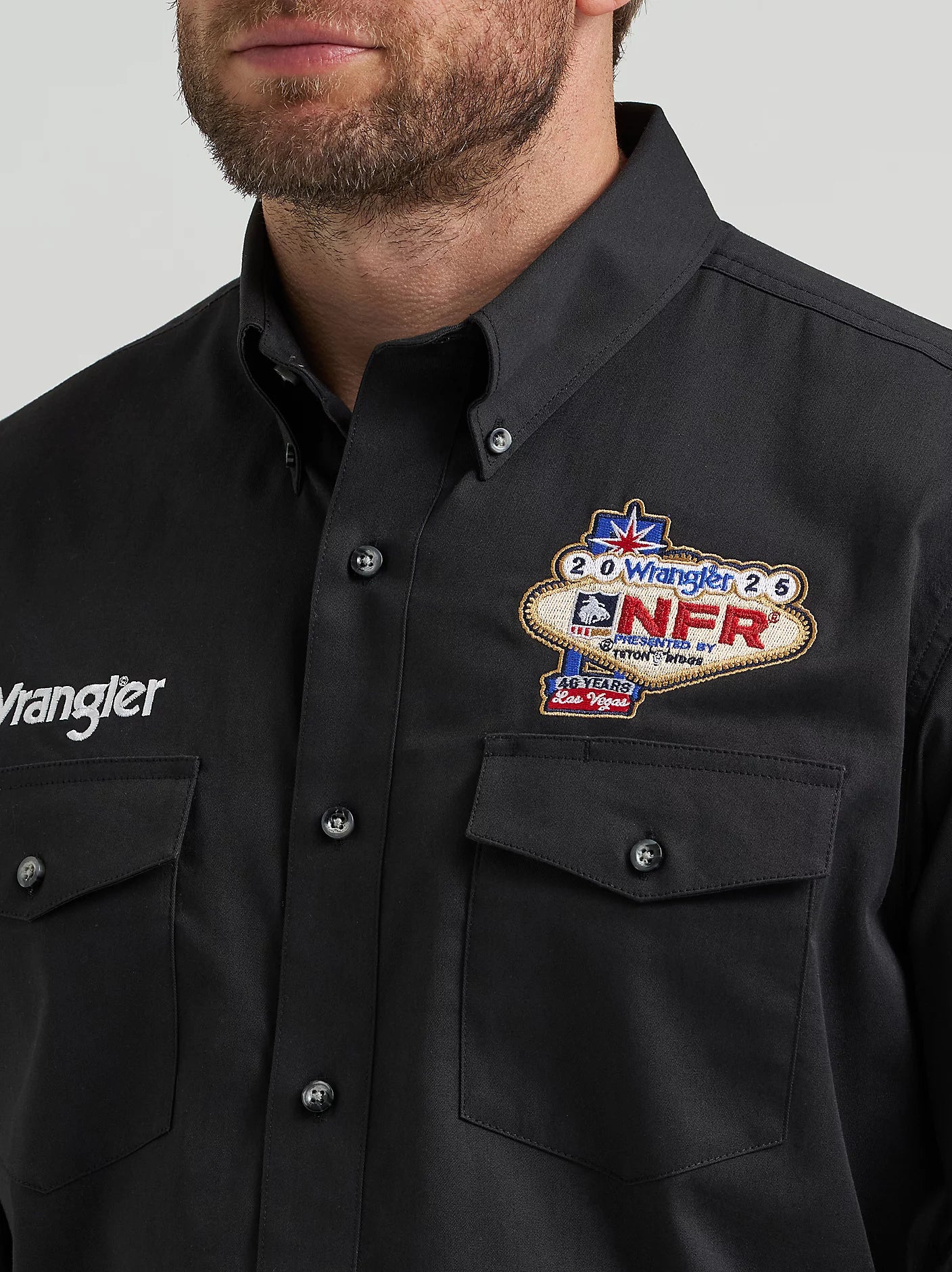 Wrangler Mens NFR 2025 Button Down Shirt - Black
