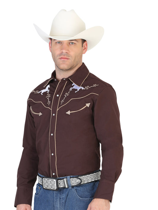 Senor De Los Cielos Mens Western Long Sleeve Shirt (Brown)