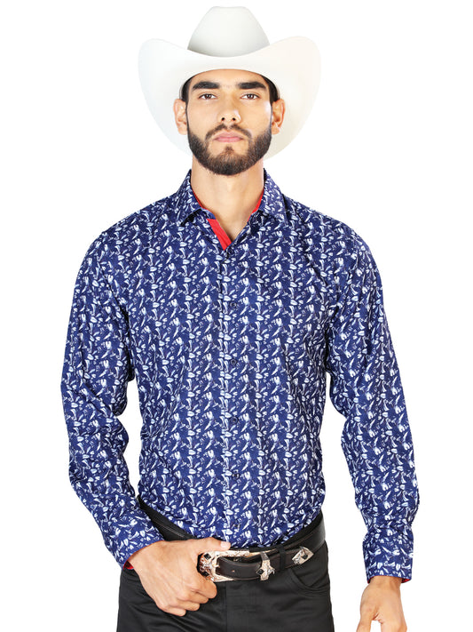 El General Mens Casual Long Sleeve Shirt (Blue)