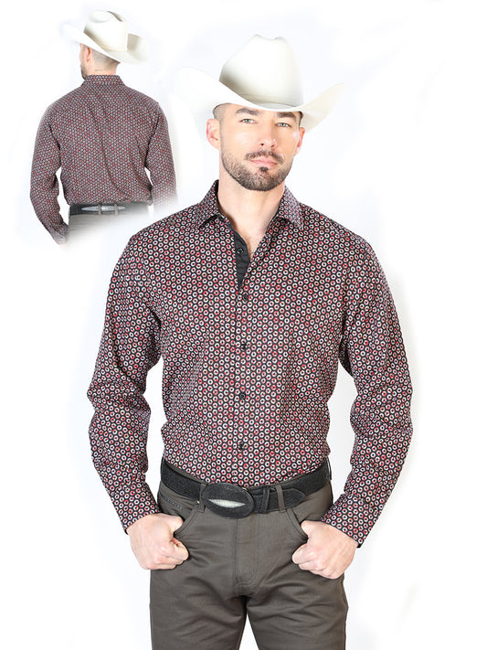 El General Mens Long Sleeve Shirt (Black And Red )