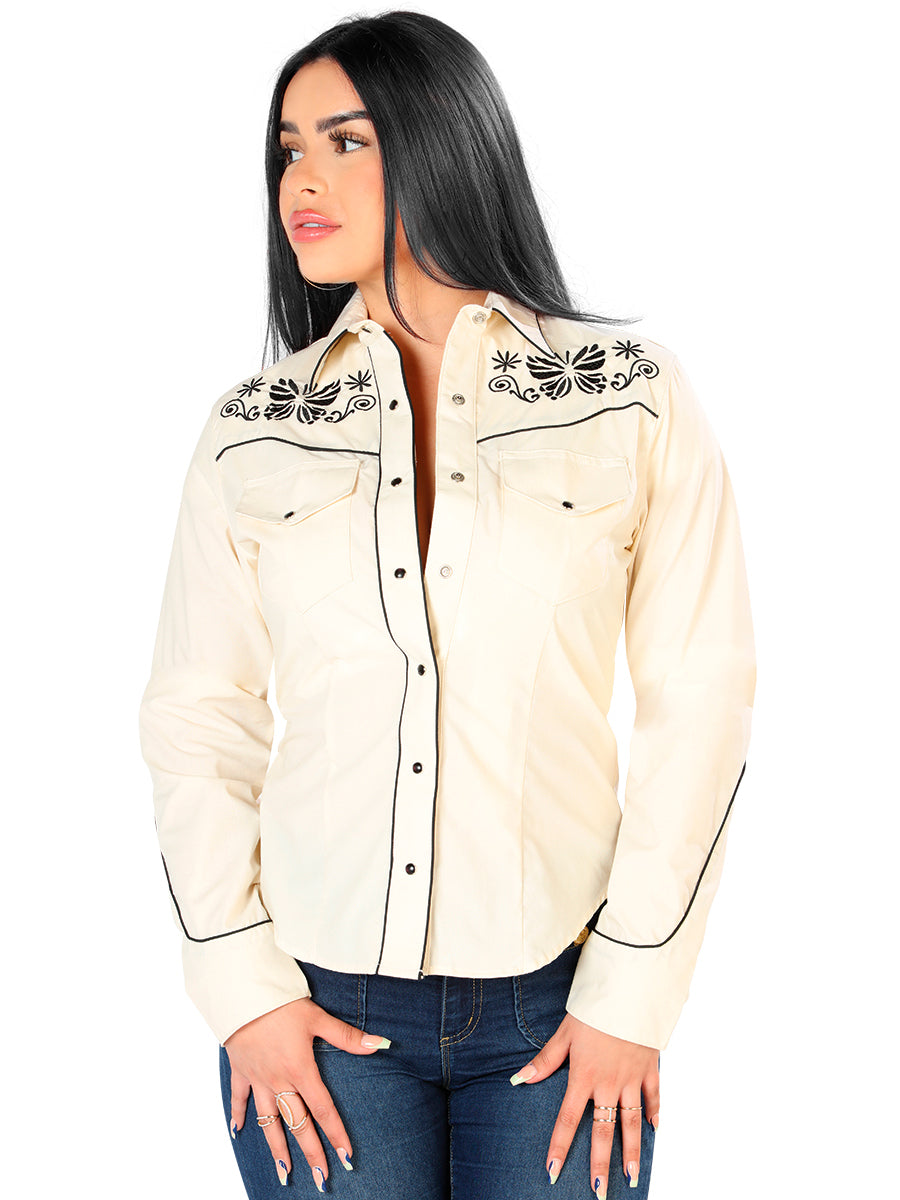El General Women Western Long Sleeve Shirt (Khaki)