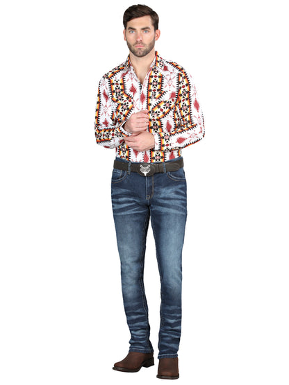 El Norteño Mens Skinny Stretch Pants -  Medium Blue