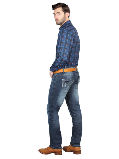 El Norteño Mens Skinny Stretch Pants - Medium Blue 126631