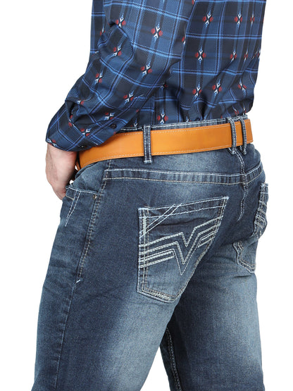 El Norteño Mens Skinny Stretch Pants - Medium Blue 126631