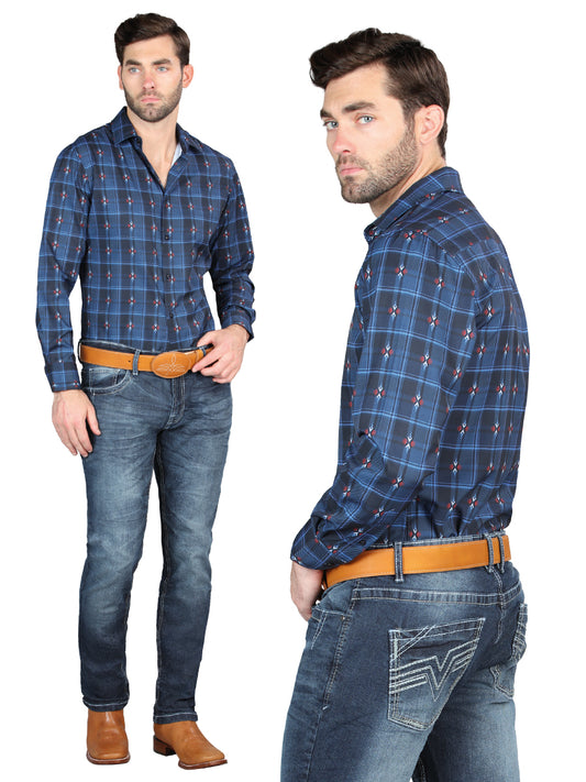 El Norteño Mens Skinny Stretch Pants - Medium Blue 126631