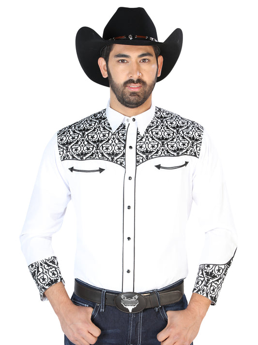 El Señor de los Cielos Embroidery Shirt - White/Black