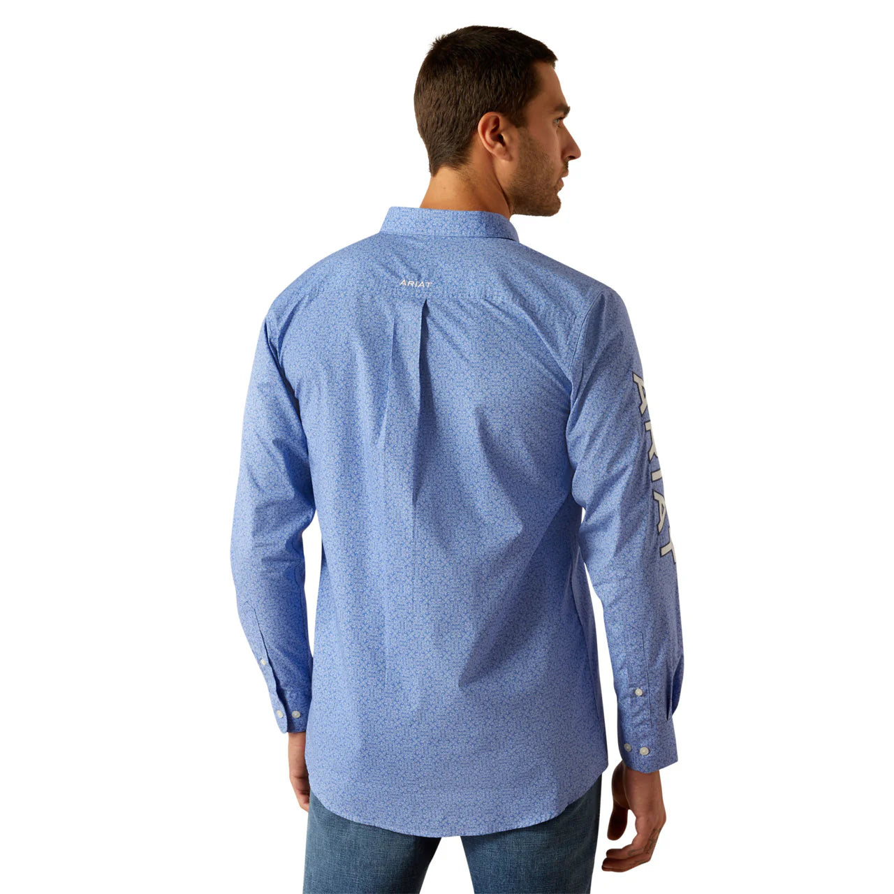 Ariat Mens Team Potter Fitted Shirt - Blue/White