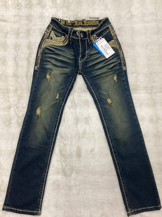 Revolution Mens Imperial Straight Fit Bootcut Jeans - Green