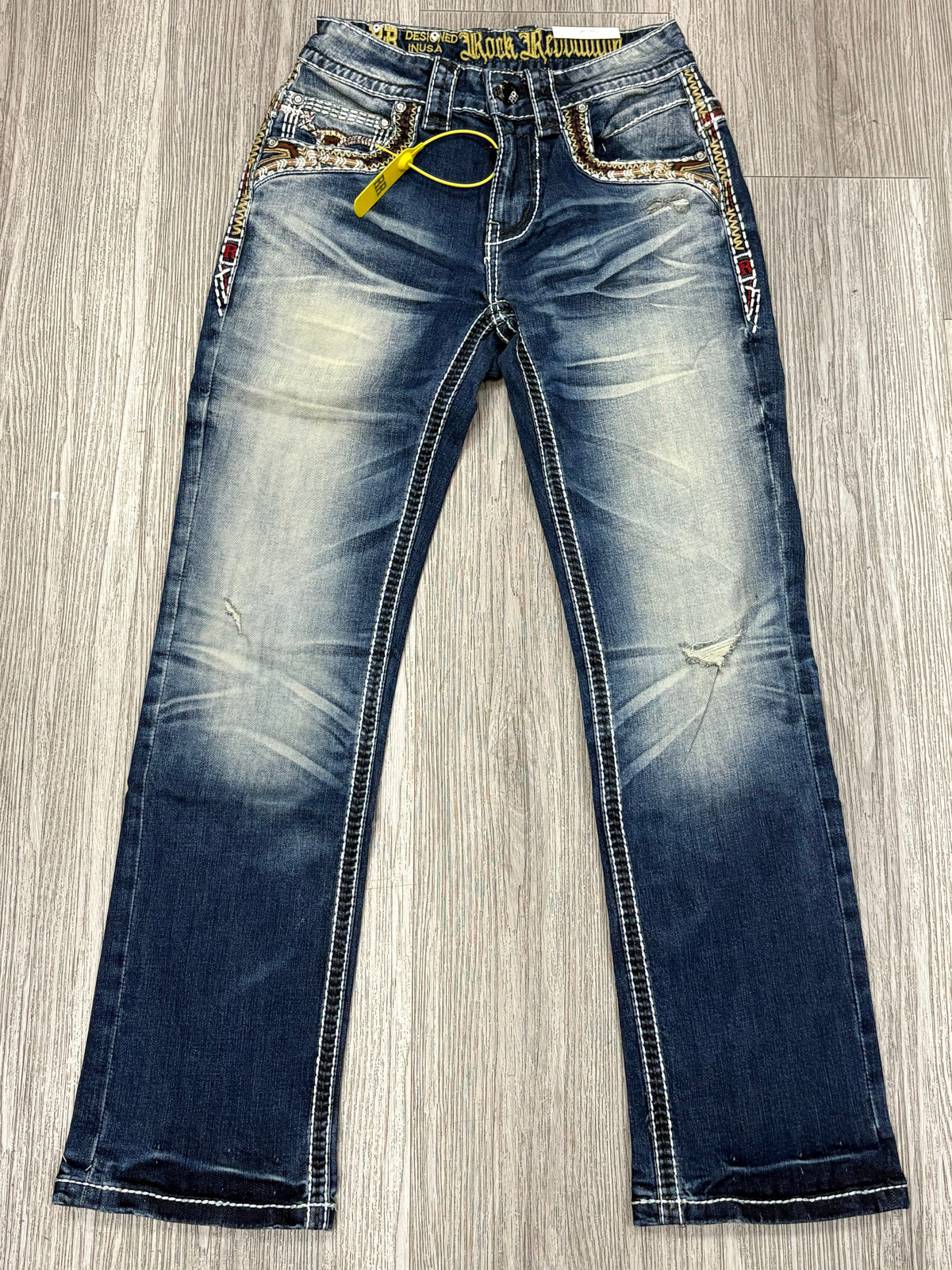 Rock Revolution Mens 'El Aguila' Bootcut Straight Fit Jeans