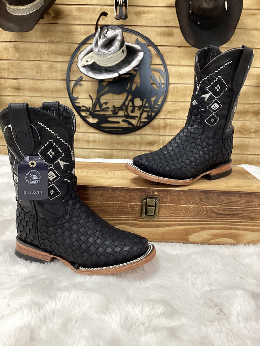Rockem Kids Woven Boots - Black