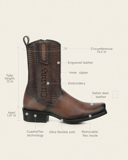 Cuadra Mens Italiano Urbano Deer Boot - Honey CC298