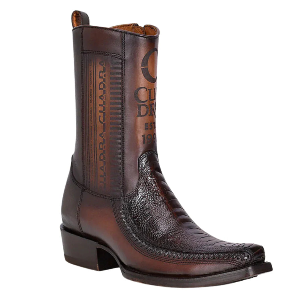 Cuadra Mens Engraved Pata de Ave. Low Shaft Boot - Brown CU631