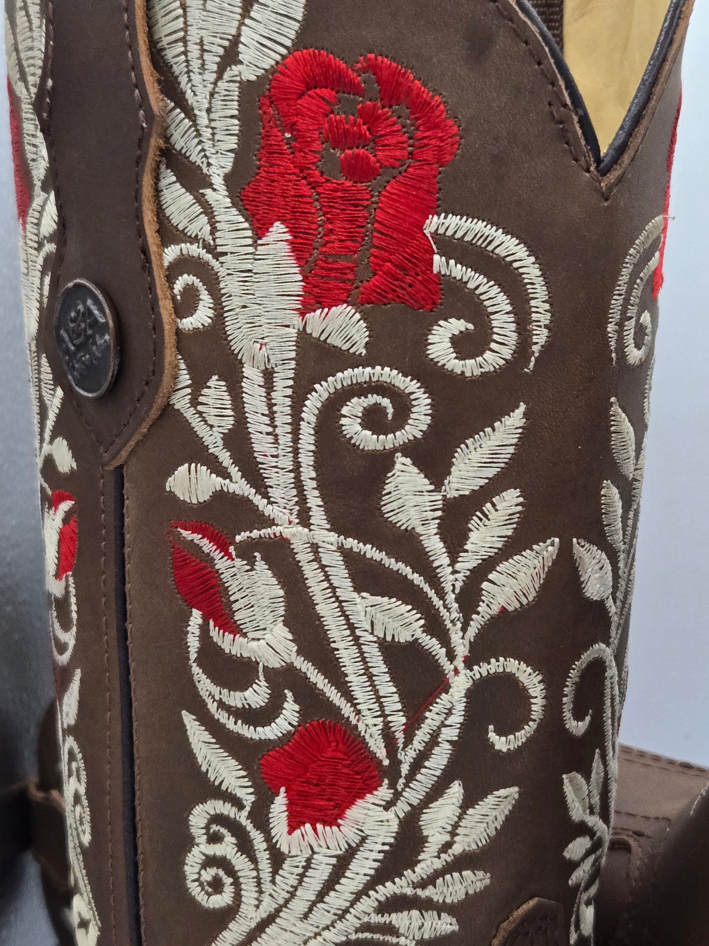 Sidney Womens Rose Embroidered Rodeo Boots