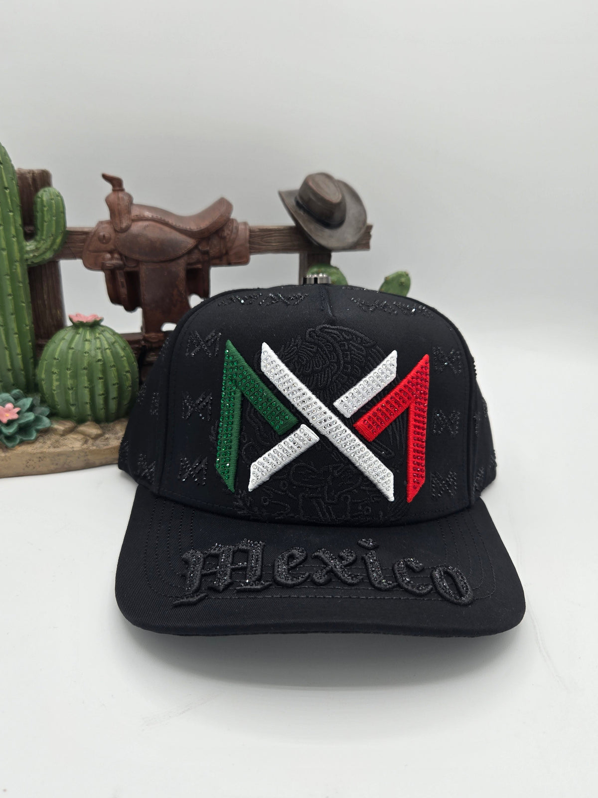 Lamasini Mexico Gorra Hat - Tricolor, Black