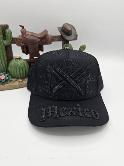 Lamasini Mexico Gorra Hat - Tricolor, Black