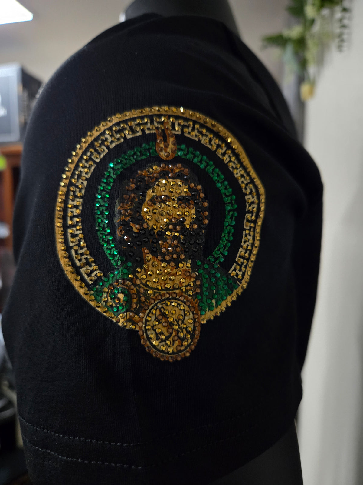 Mens San Judas V2 Rhinestone Slim Fit Shirt
