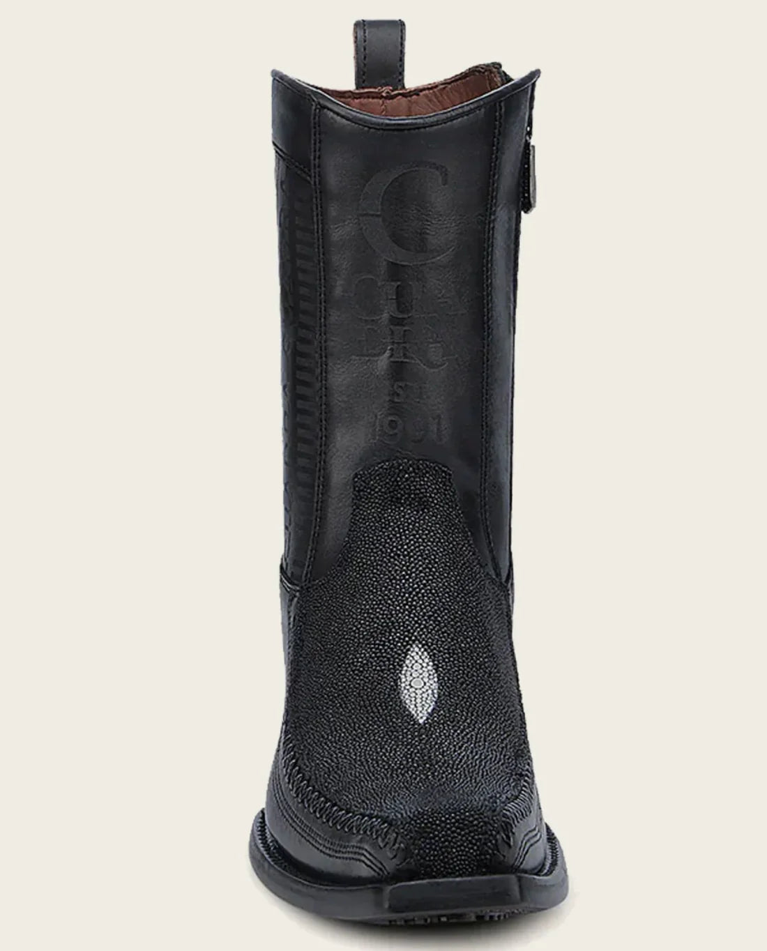Cuadra Mens Low Shaft Stingray Laser & Woven Boot - Black CU783