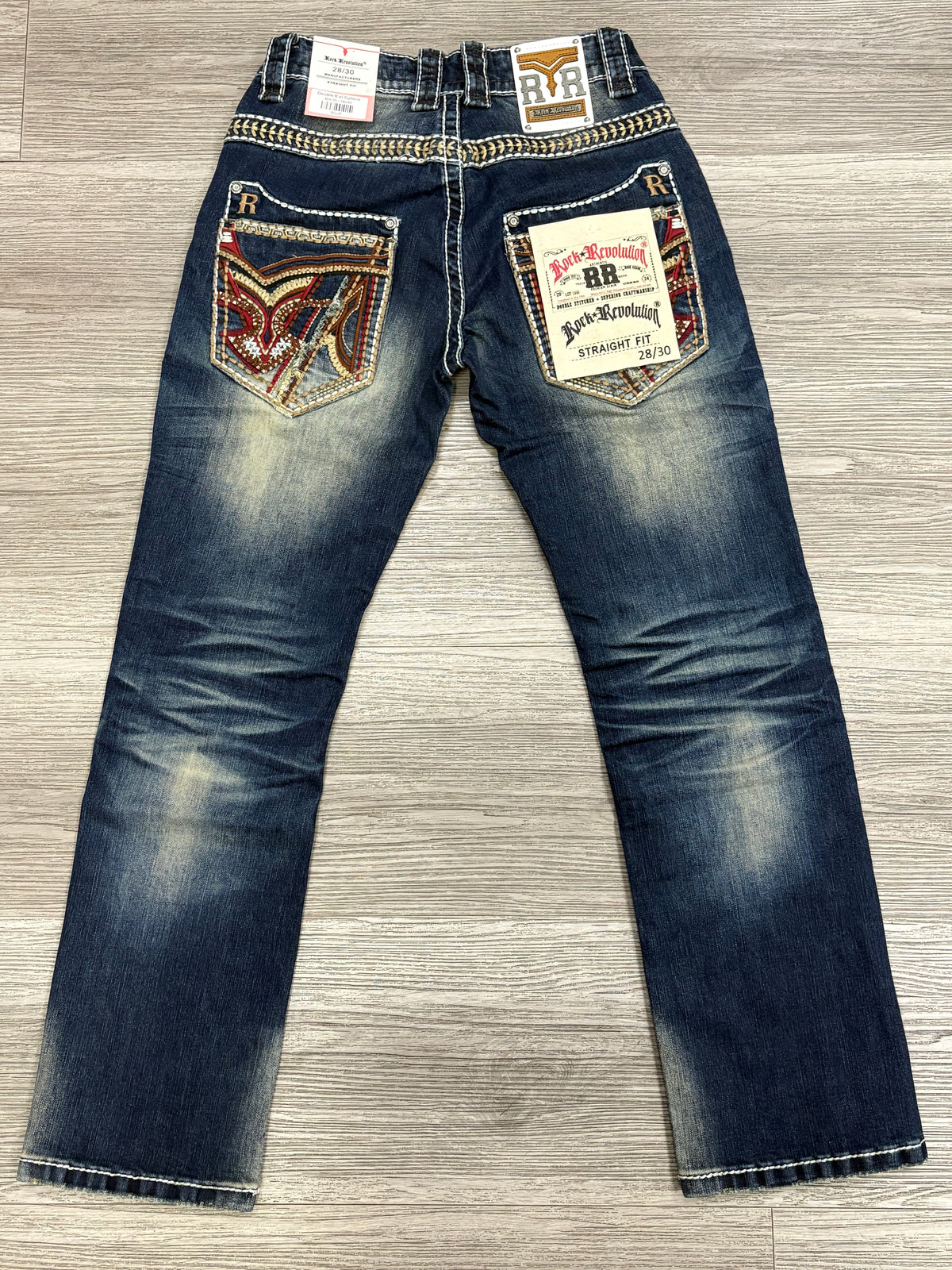 Revolution Mens 'El Gallo' Bootcut Straight Fit Jeans - Blue
